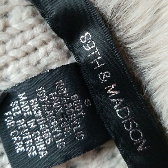 FAUX Fur Collar Cardigan Zip Vest 89th & Madison - Picture 5 of 6